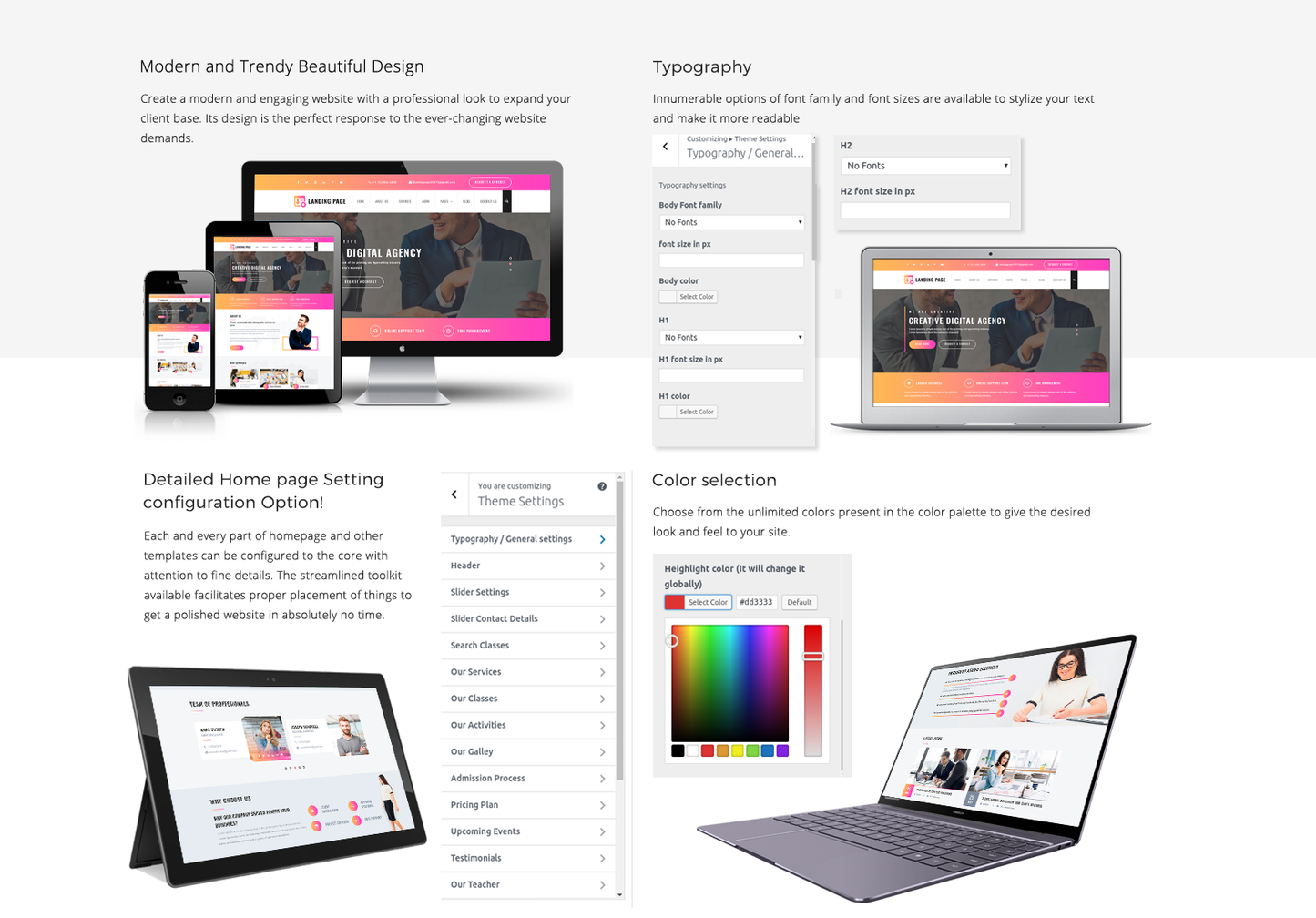 Landing Page WordPress Template