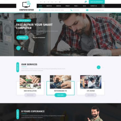 Free Computer Repair WordPress template