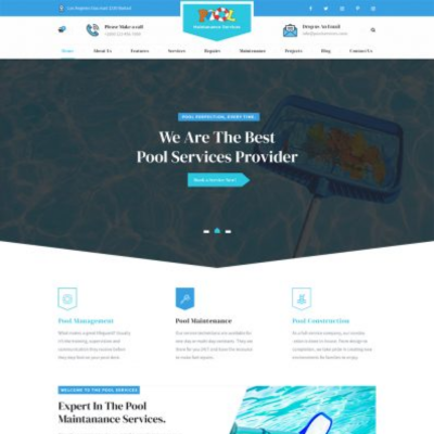Free Pool Service WordPress Template