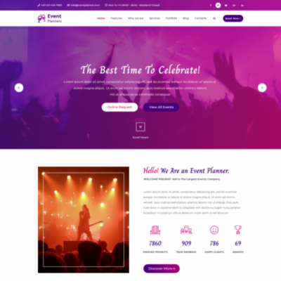 Free Event Planner WordPress template