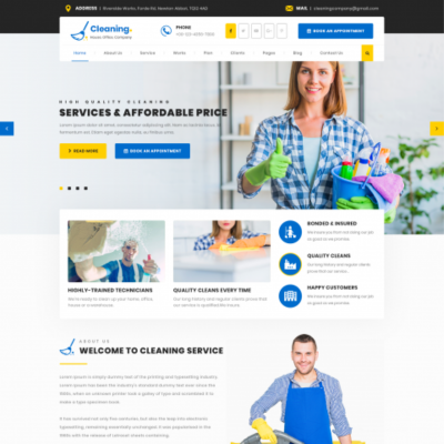 Free Cleaning Company WordPress Template
