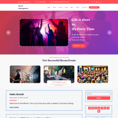 Free Event Management WordPress Theme