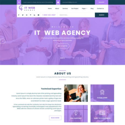 Free IT Company WordPress Template