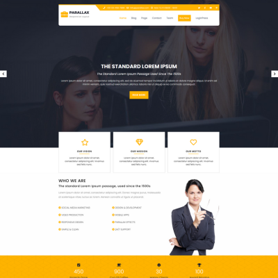 Free Parallax WordPress Template