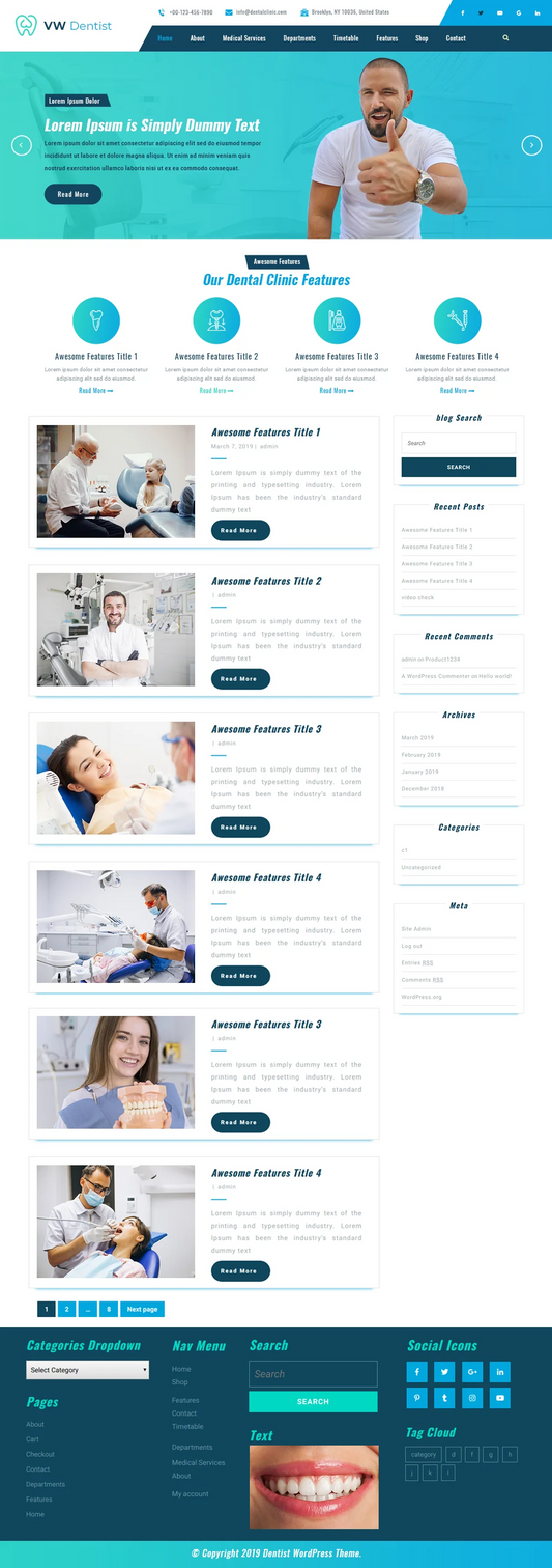 free dentist wordpress theme