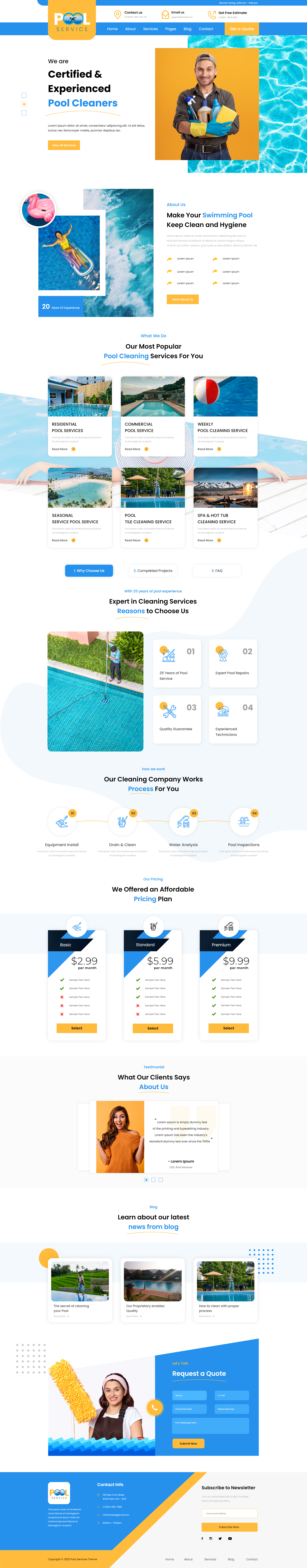 Pool Theme Website Swimming Pool WordPress Theme Buywptemplates