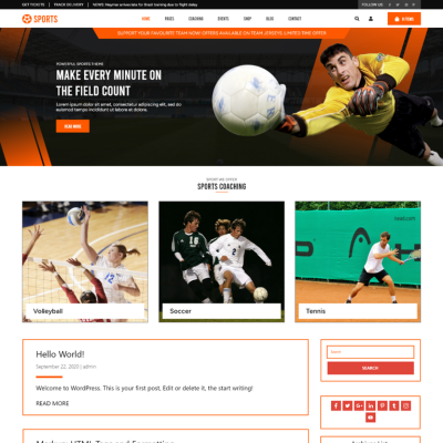 Free Sports WordPress theme
