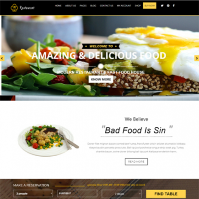 Free Restaurant WordPress Template