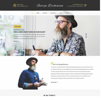 Free Writers WordPress Template