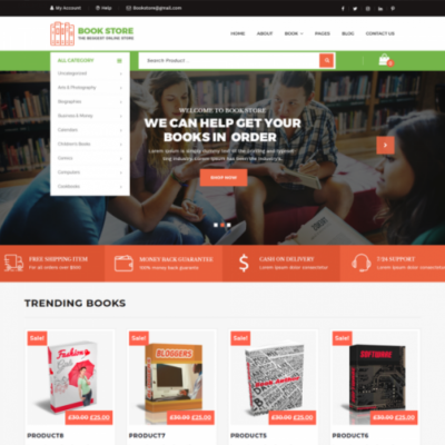 Free Bookstore WordPress Template