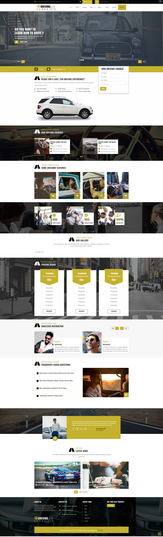 Driving School WordPress Template