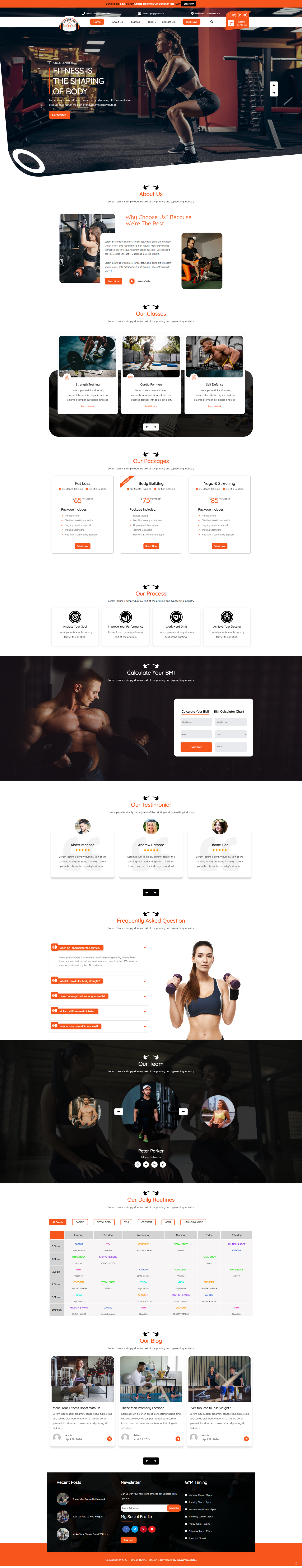 Fitness WordPress Template