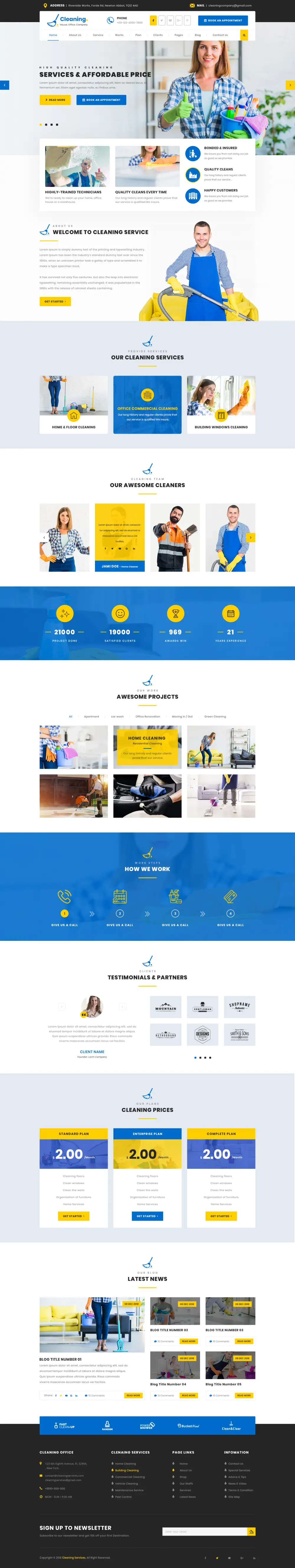 Free Cleaning Company WordPress Template