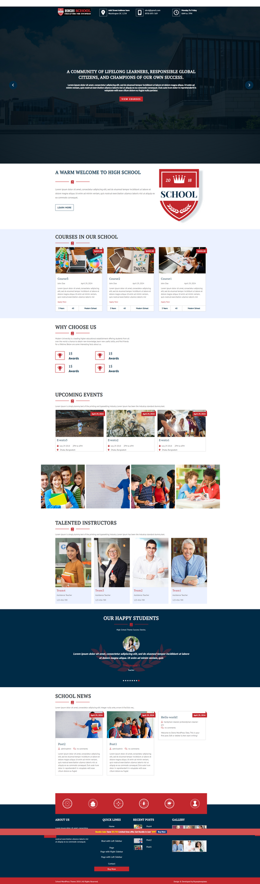 Free School WordPress Template