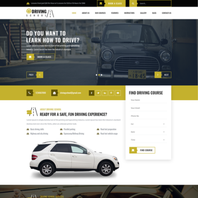 Driving School WordPress Template