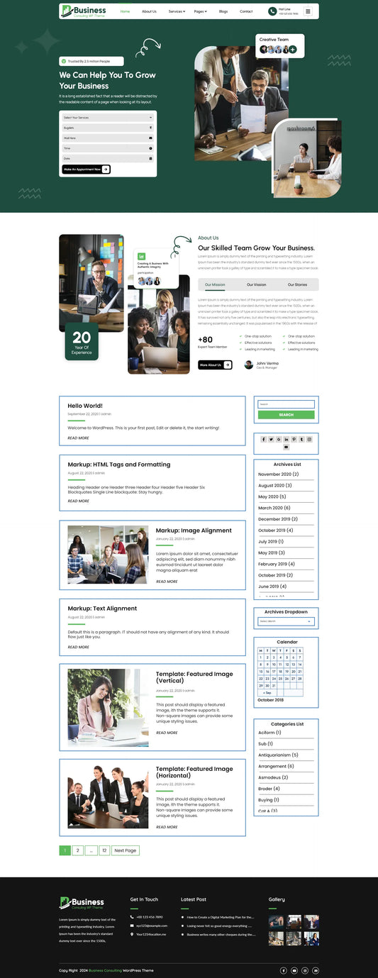 Free consultant wordpress theme