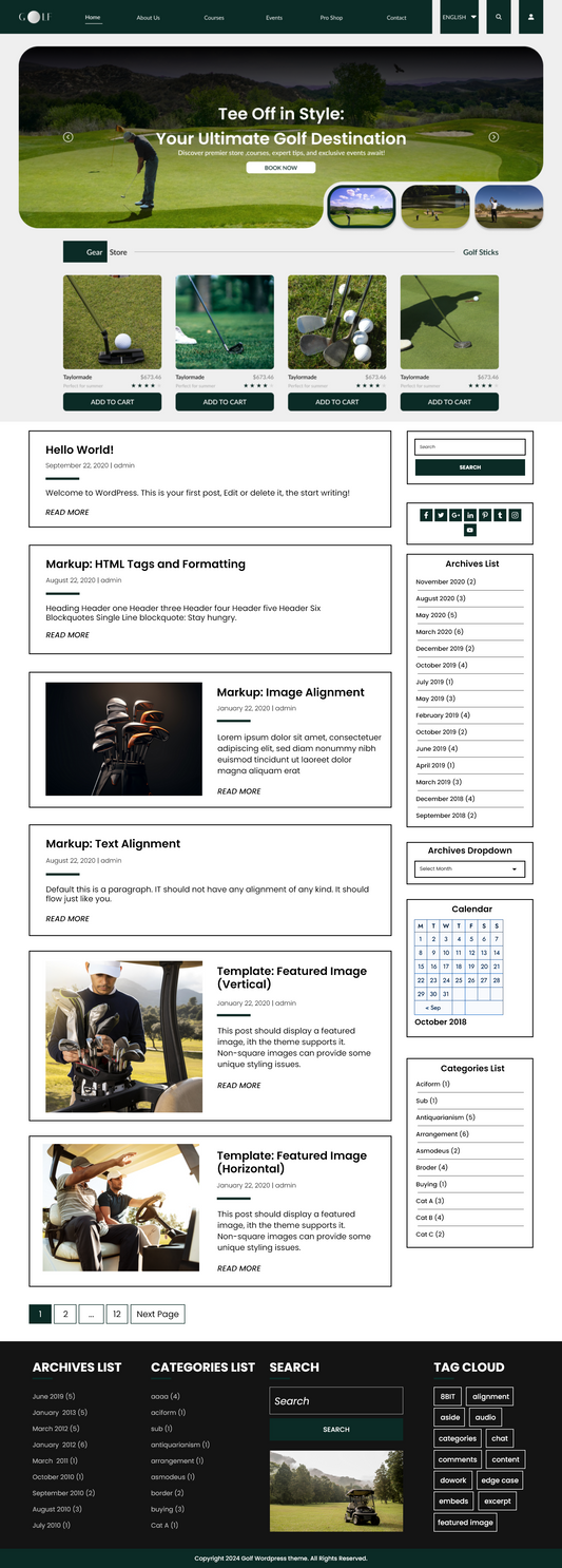 Free Golf WordPress Theme
