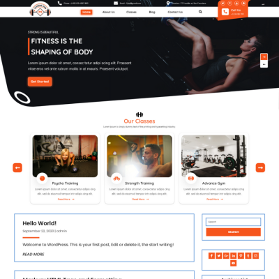 Free Gym WordPress Theme