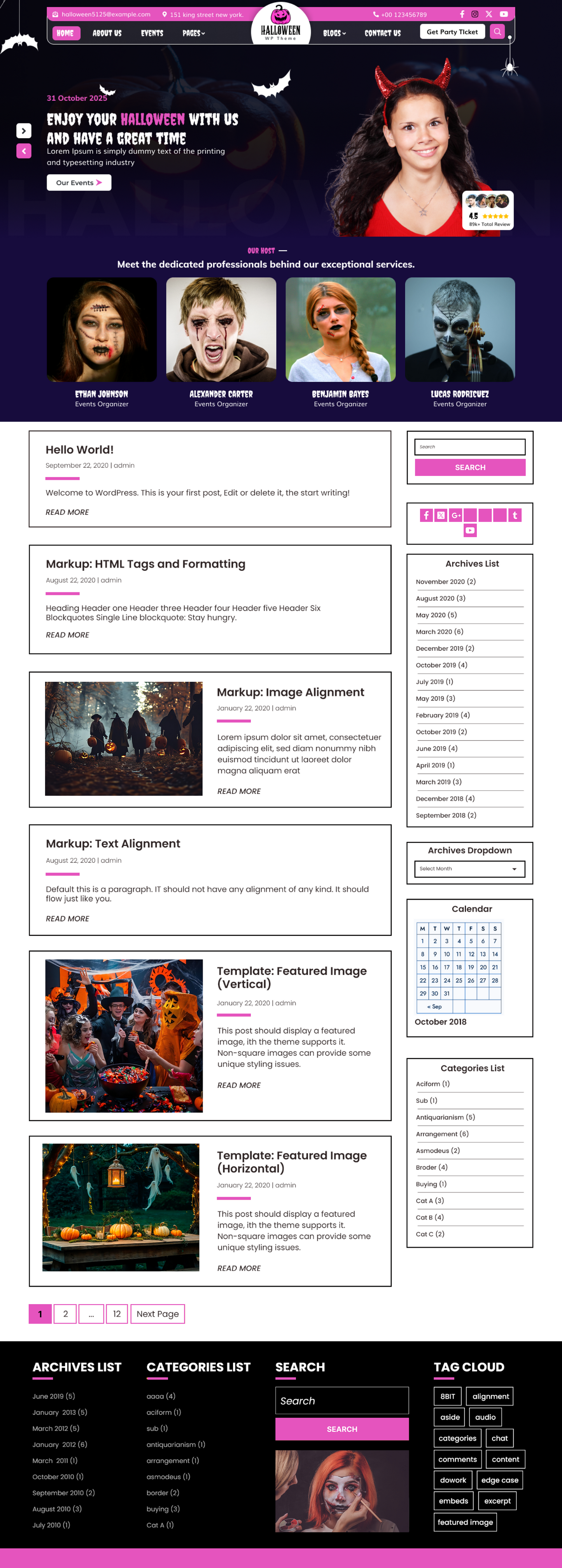 free halloween wordpress theme