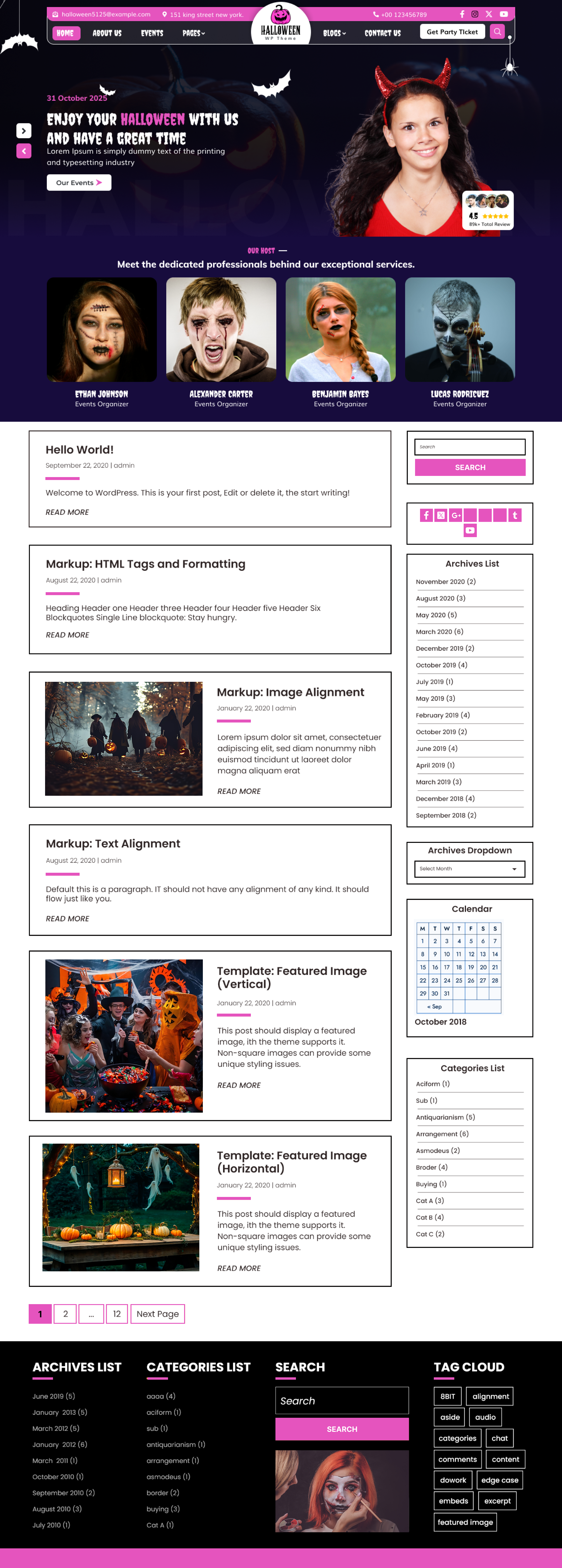 free halloween wordpress theme