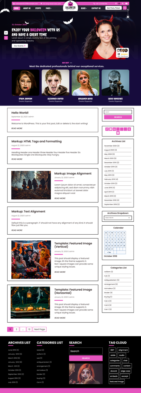 free halloween wordpress theme