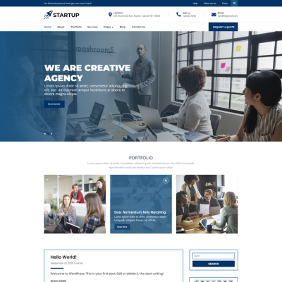 Free Startup WordPress Theme