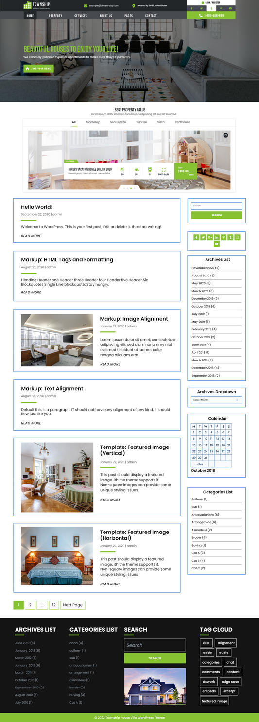 Free Villa WordPress theme