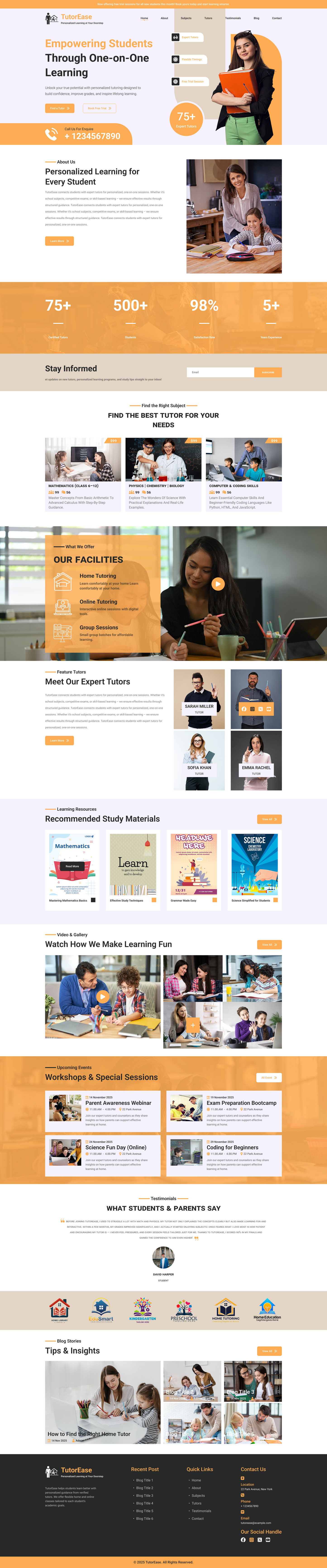 Home Tutor WordPress Theme