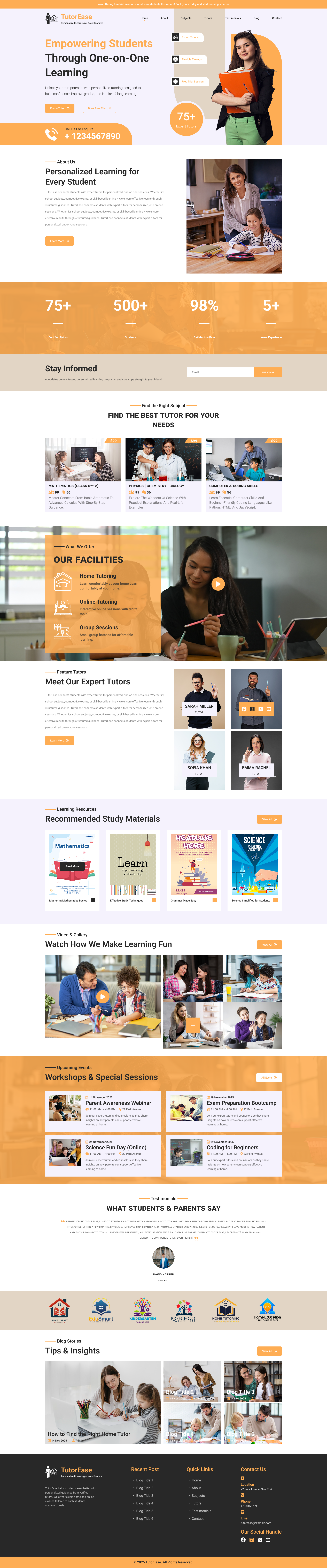 Home Tutor WordPress Theme