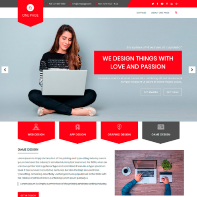 Free One page WordPress template