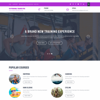 Personal Trainer WordPress Template