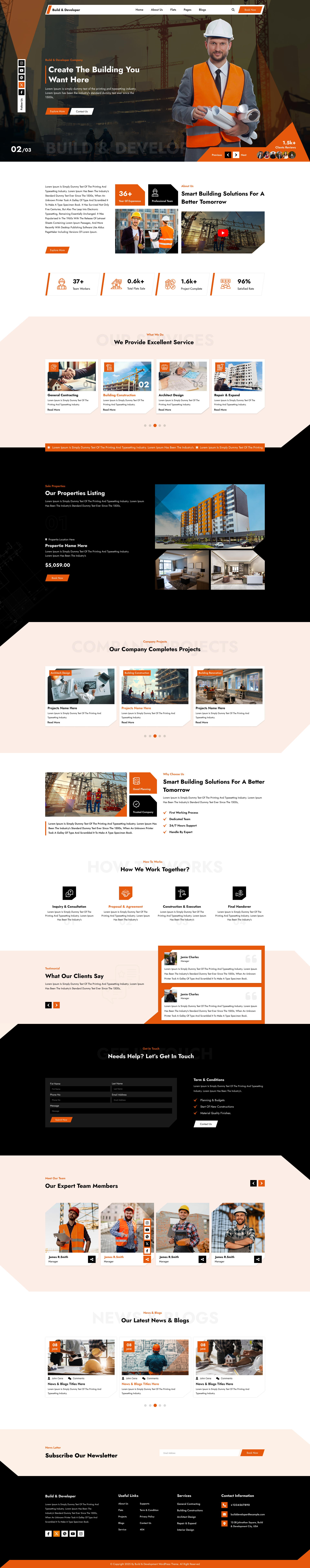 Real Estate Developer WordPress Theme for Construction website ...