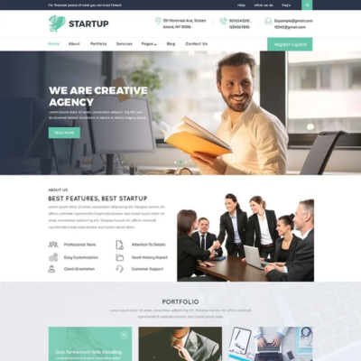 Free Startup WordPress Template